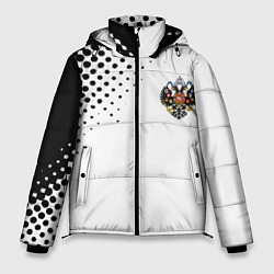 Куртка зимняя мужская Герб РФ спорт абстракция, цвет: 3D-светло-серый