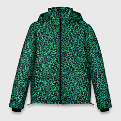 Куртка зимняя мужская Пёстрый чёрно-сине-зелёный, цвет: 3D-черный