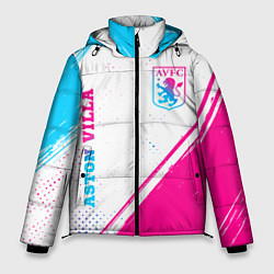 Куртка зимняя мужская Aston Villa neon gradient style вертикально, цвет: 3D-черный