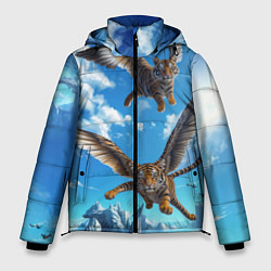 Куртка зимняя мужская Летающие тигрята, цвет: 3D-черный