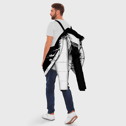 Мужская зимняя куртка Ассасинс Крид - белый и черный цвет / 3D-Черный – фото 5