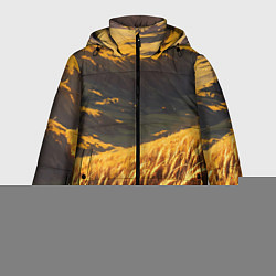 Куртка зимняя мужская Пшеничное поле - аниме, цвет: 3D-черный