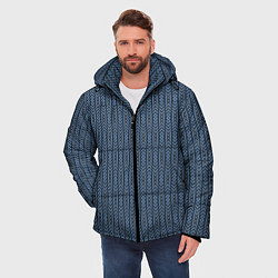 Куртка зимняя мужская Серо-синий текстурированные полосы, цвет: 3D-светло-серый — фото 2