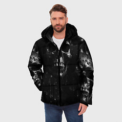Куртка зимняя мужская Черепа на темном фоне, цвет: 3D-черный — фото 2