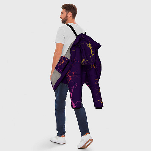 Мужская зимняя куртка Молнии на пурпурном / 3D-Светло-серый – фото 5