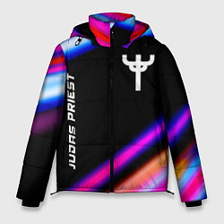 Куртка зимняя мужская Judas Priest neon rock lights, цвет: 3D-черный
