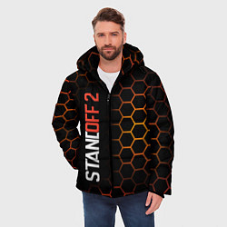 Куртка зимняя мужская Соты - Standoff 2, цвет: 3D-светло-серый — фото 2