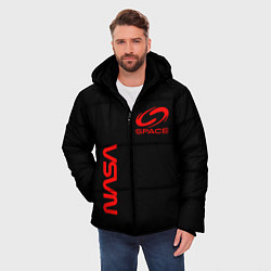 Куртка зимняя мужская Nasa space red logo, цвет: 3D-красный — фото 2