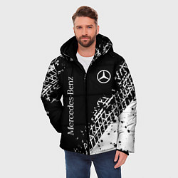Куртка зимняя мужская Мерседес: следы от шин, цвет: 3D-черный — фото 2