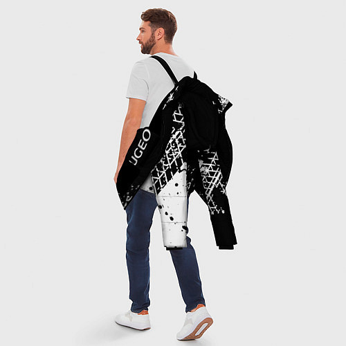 Мужская зимняя куртка Пежо: следы от шин / 3D-Черный – фото 5