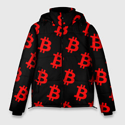 Куртка зимняя мужская Bitcoin red logo money, цвет: 3D-красный