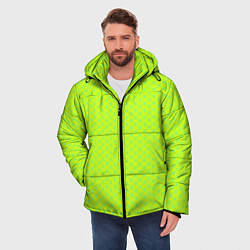 Куртка зимняя мужская Неоновый паттерн тонких линий, цвет: 3D-черный — фото 2