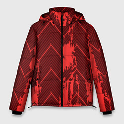 Куртка зимняя мужская Абстрактный узор с концепцией, цвет: 3D-красный