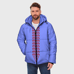 Куртка зимняя мужская Треугольники полосой, цвет: 3D-красный — фото 2