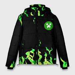 Куртка зимняя мужская Minecraft green flame, цвет: 3D-светло-серый
