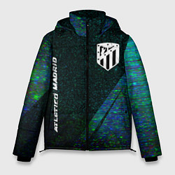 Куртка зимняя мужская Atletico Madrid glitch blue, цвет: 3D-черный