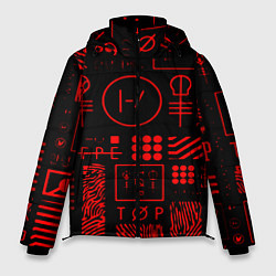 Куртка зимняя мужская Twenty one pilots pattern rock, цвет: 3D-красный