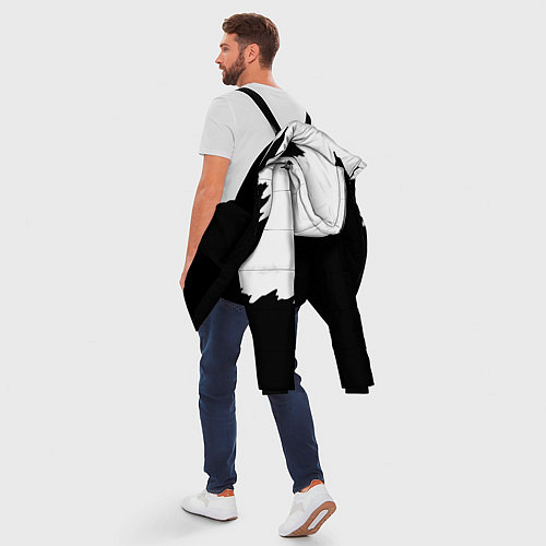 Мужская зимняя куртка Просто краска черно белая / 3D-Черный – фото 5