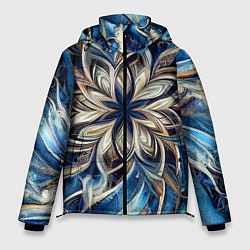 Мужская зимняя куртка Джинса и цветочный орнамент - нейросеть