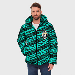 Куртка зимняя мужская Juventus pattern logo steel, цвет: 3D-черный — фото 2