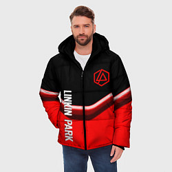 Куртка зимняя мужская Linkin park geometry line steel, цвет: 3D-черный — фото 2