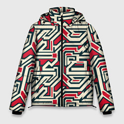 Куртка зимняя мужская Лабиринтовые зигзаги, цвет: 3D-светло-серый