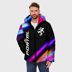 Куртка зимняя мужская Portal fast light neon stripes, цвет: 3D-черный — фото 2