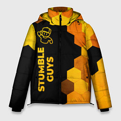 Куртка зимняя мужская Stumble Guys - gold gradient по-вертикали, цвет: 3D-черный