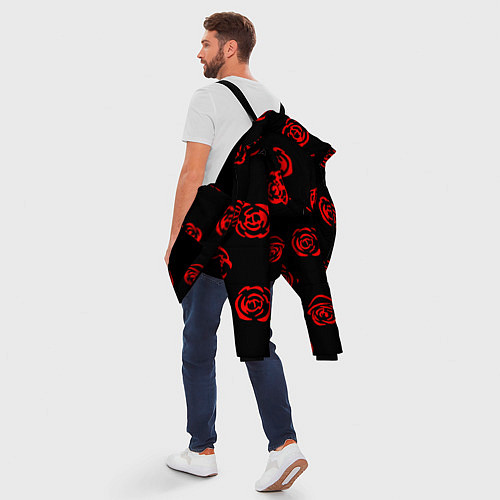 Мужская зимняя куртка Twenty one pilots rose pattern / 3D-Черный – фото 5