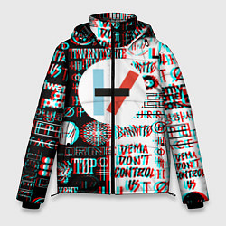 Куртка зимняя мужская Twenty one pilots glitch pattern, цвет: 3D-светло-серый