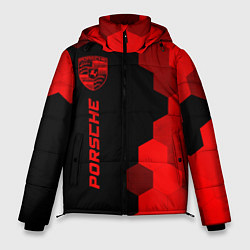 Куртка зимняя мужская Porsche - red gradient по-вертикали, цвет: 3D-черный