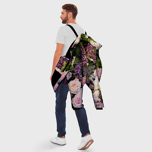 Мужская зимняя куртка Весенние цветы / 3D-Черный – фото 5