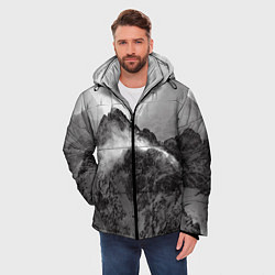 Куртка зимняя мужская Горы, цвет: 3D-черный — фото 2