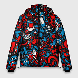 Куртка зимняя мужская Стикербомбинг, цвет: 3D-красный