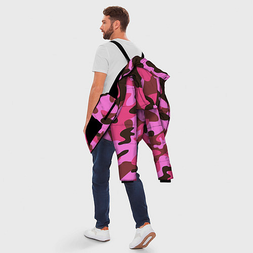 Мужская зимняя куртка Камуфляж: розовый/коричневый / 3D-Черный – фото 5