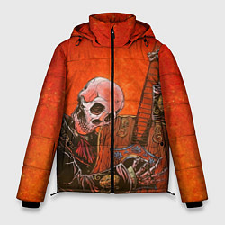 Куртка зимняя мужская Скелет с гитарой, цвет: 3D-черный