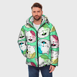 Куртка зимняя мужская Drop Dead: Kitty Heads, цвет: 3D-черный — фото 2