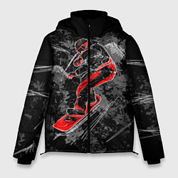 Куртка зимняя мужская Сноубордист, цвет: 3D-красный