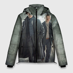 Куртка зимняя мужская Шерлок и Доктор, цвет: 3D-черный