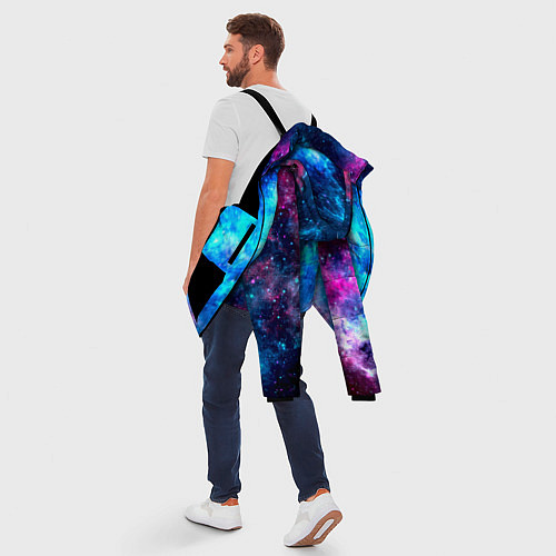 Мужская зимняя куртка Голубая вселенная / 3D-Черный – фото 5