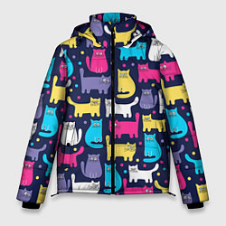 Куртка зимняя мужская Котятки, цвет: 3D-черный