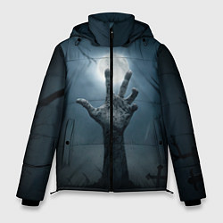 Куртка зимняя мужская Рука зомби, цвет: 3D-черный