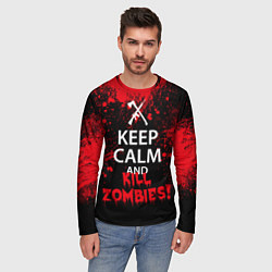 Лонгслив мужской Keep Calm & Kill Zombies, цвет: 3D-принт — фото 2