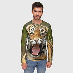 Лонгслив мужской Удивленный тигр, цвет: 3D-принт — фото 2