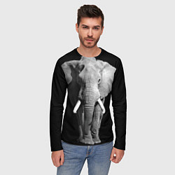 Лонгслив мужской Старый слон, цвет: 3D-принт — фото 2