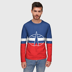 Лонгслив мужской Флаг космический войск РФ, цвет: 3D-принт — фото 2