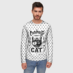Лонгслив мужской Curiosity Cat, цвет: 3D-принт — фото 2