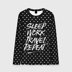 Мужской лонгслив Sleep Work Travel Repeat