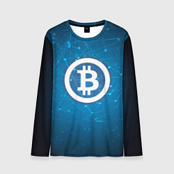 Лонгслив мужской Bitcoin Blue, цвет: 3D-принт