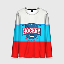 Лонгслив мужской Hockey Russia, цвет: 3D-принт